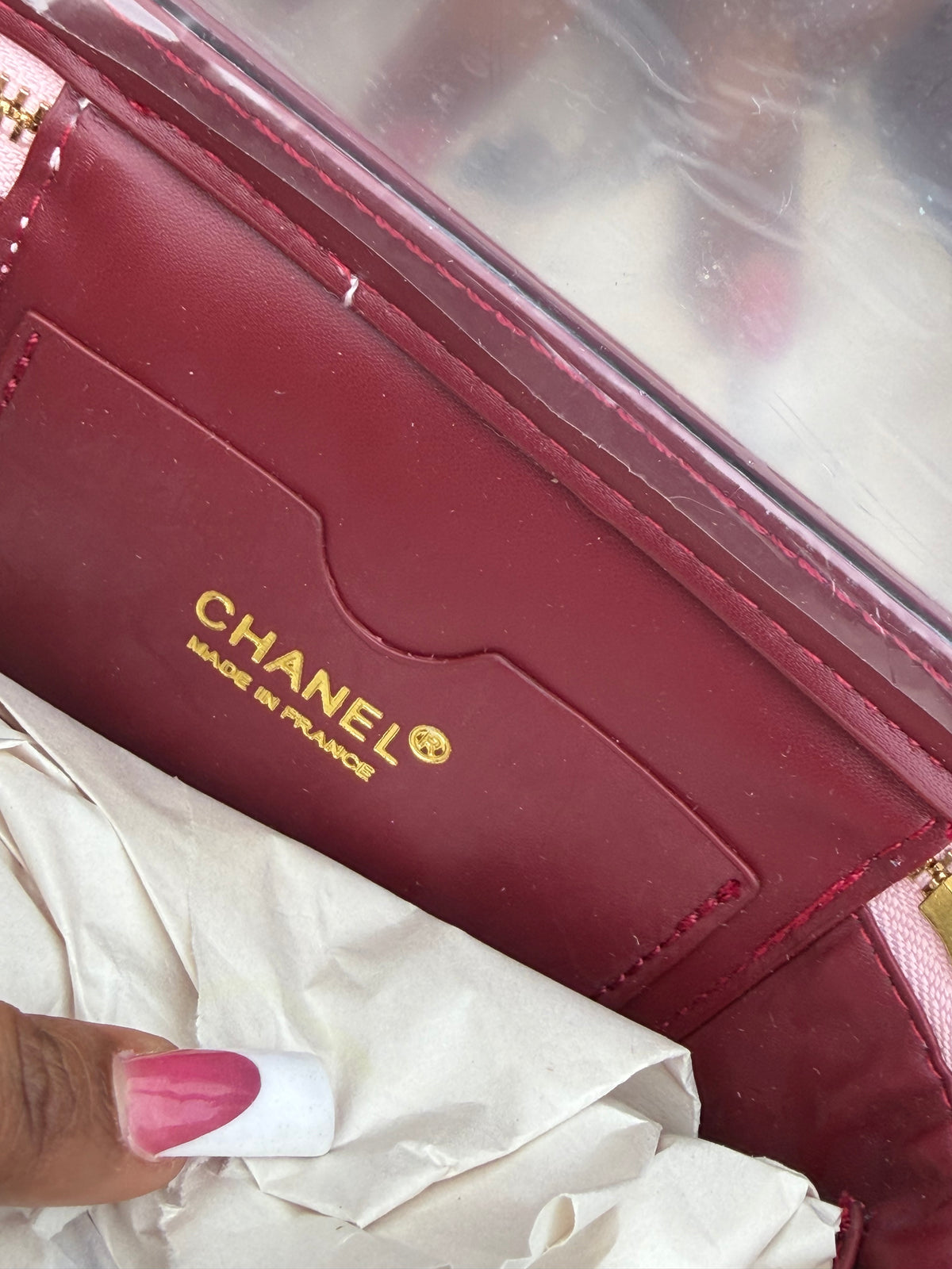 CC pink vanity bag