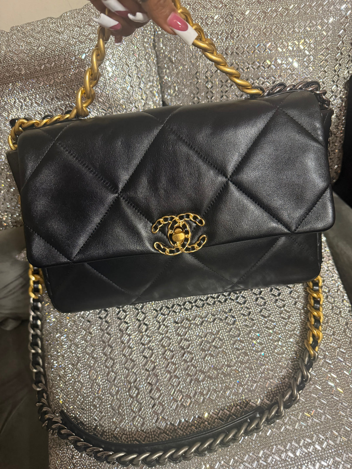 CC two toned strap bag