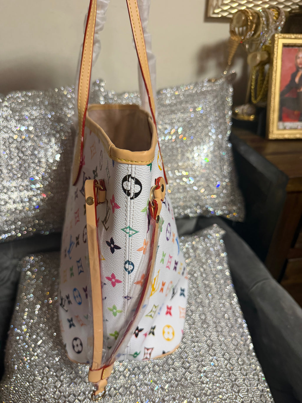 LV white colorful Never Full