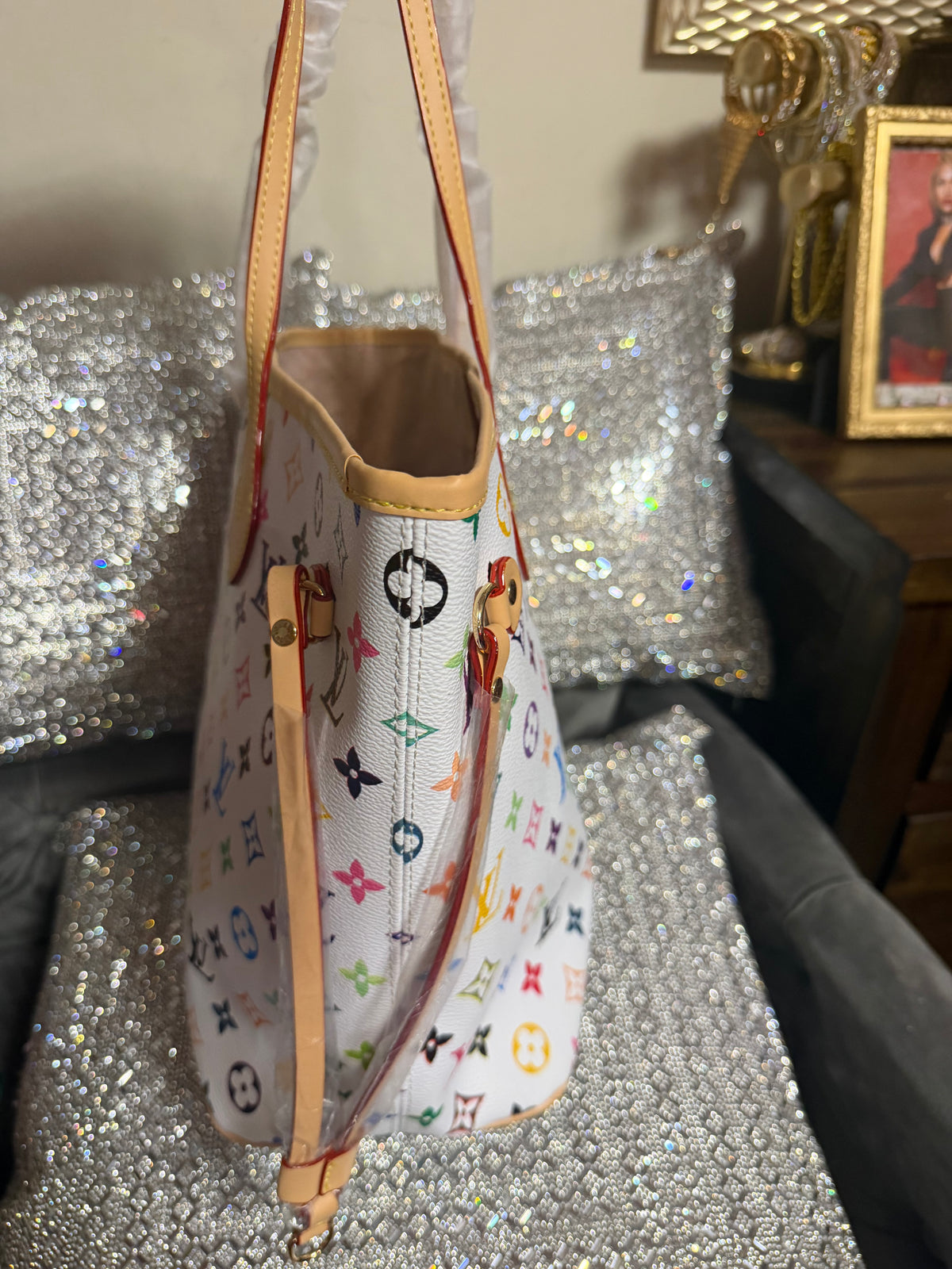 LV white colorful Never Full