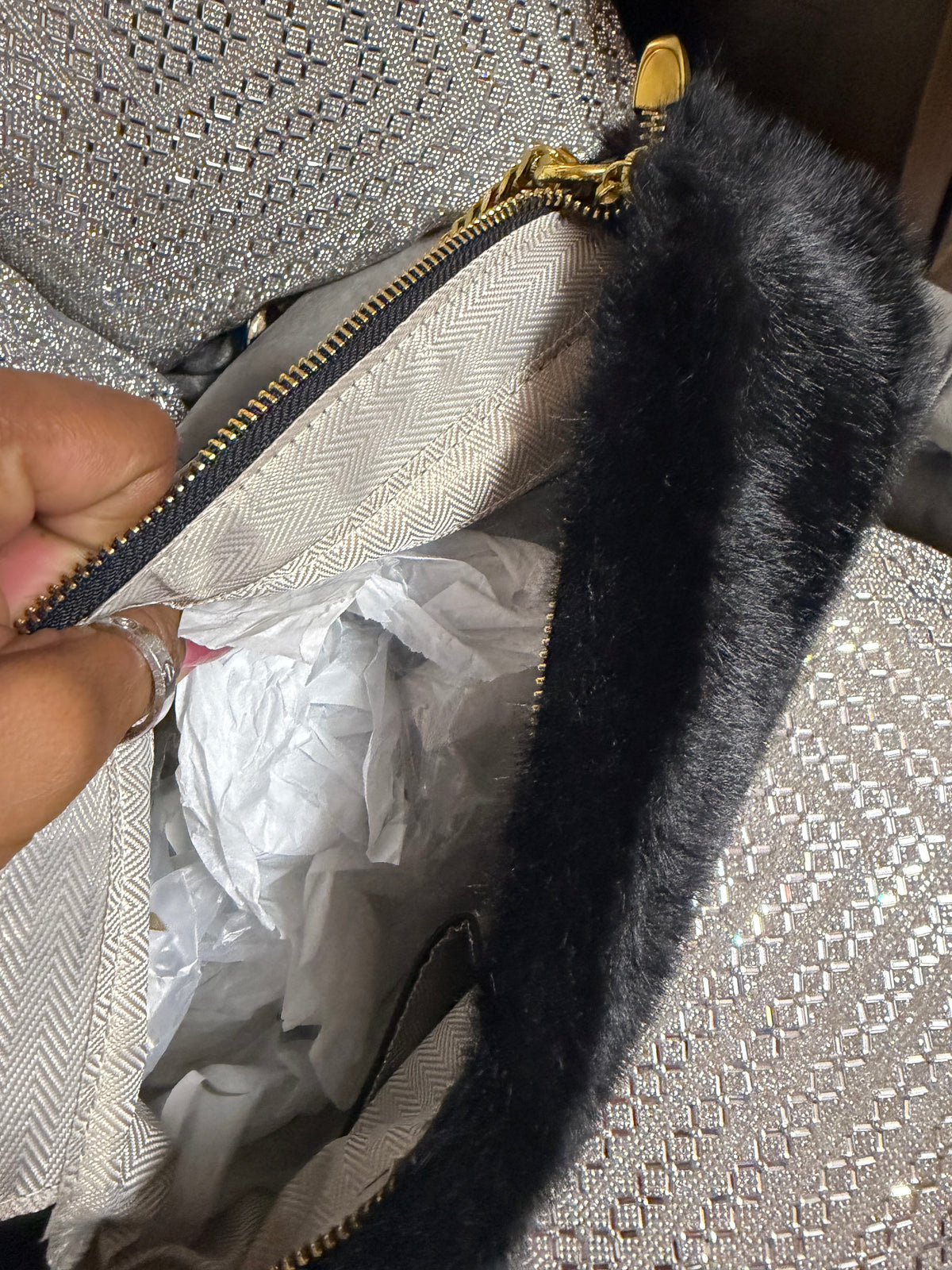 YSL fur bag