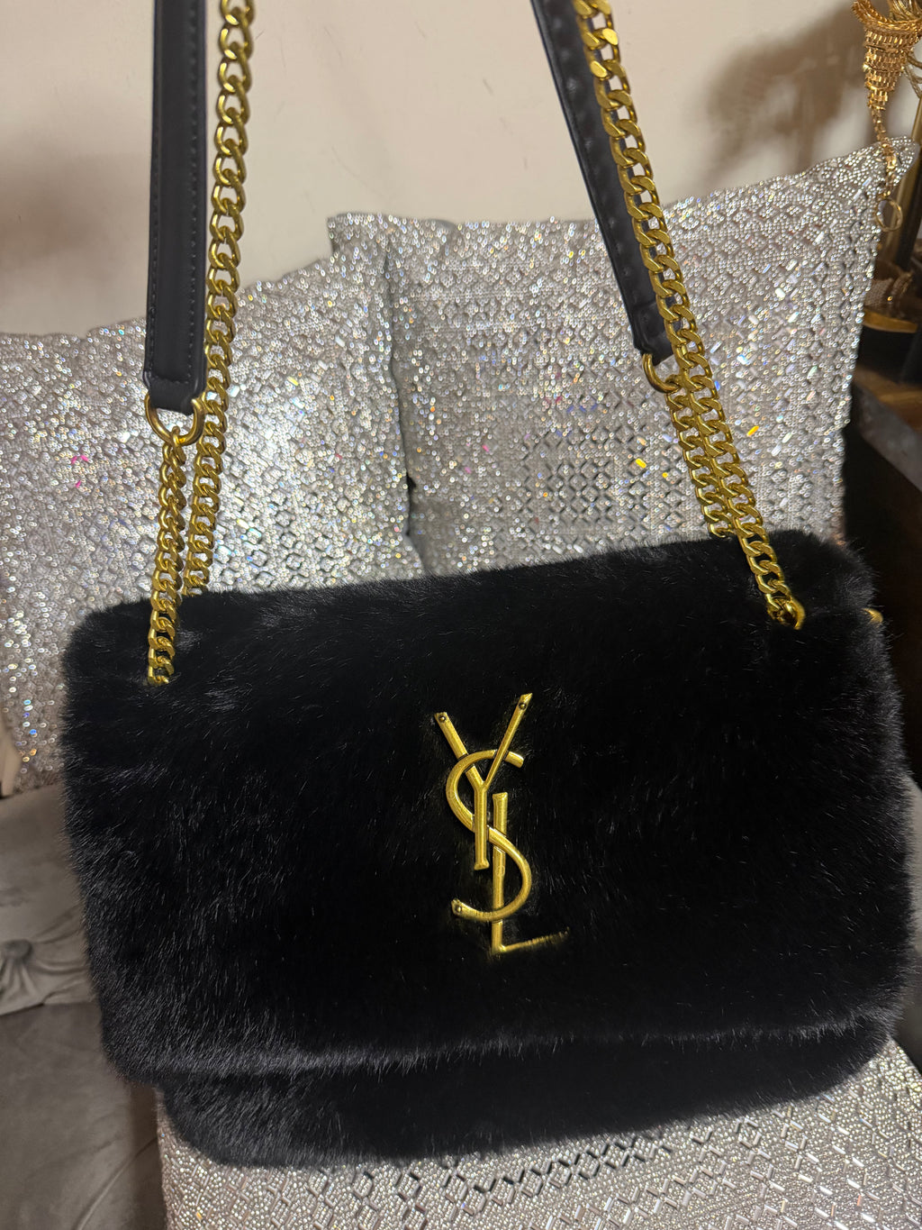 YSL fur bag