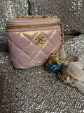 Iridescent pink CC mini vanity bag