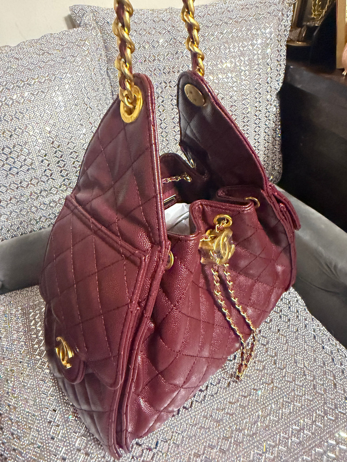 Burgundy Chanel 25