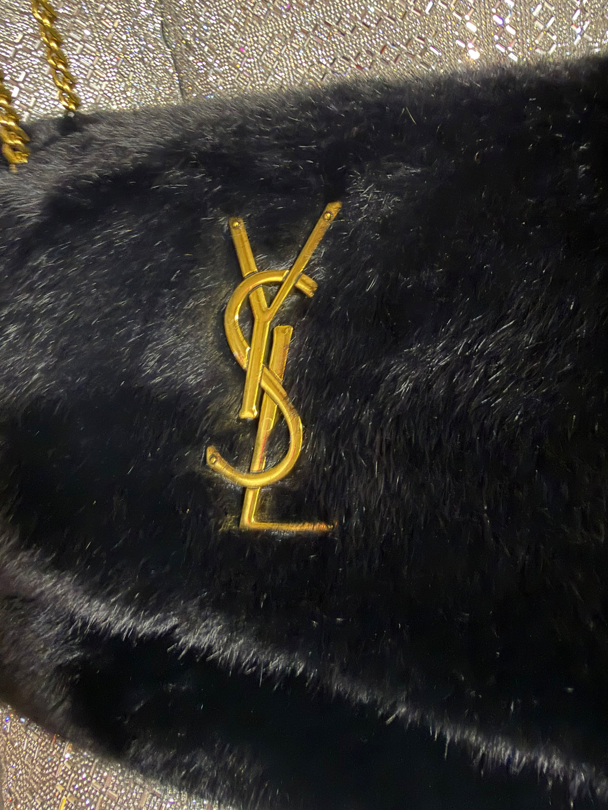 YSL fur bag