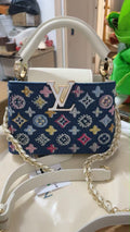 LV Denim Embroidered Bag
