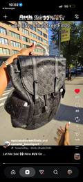 LV Black Multi pocket Backpack