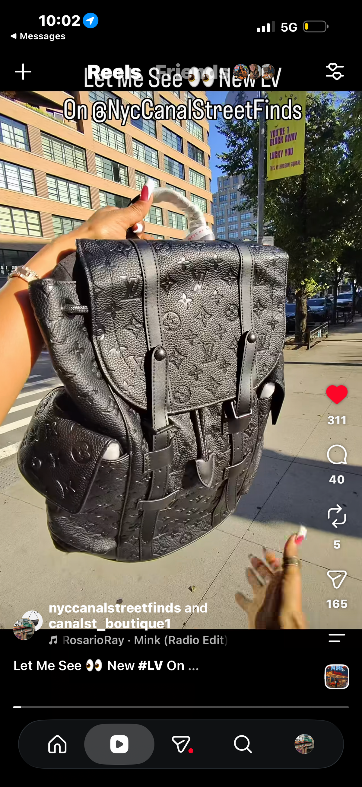 LV Black Multi pocket Backpack