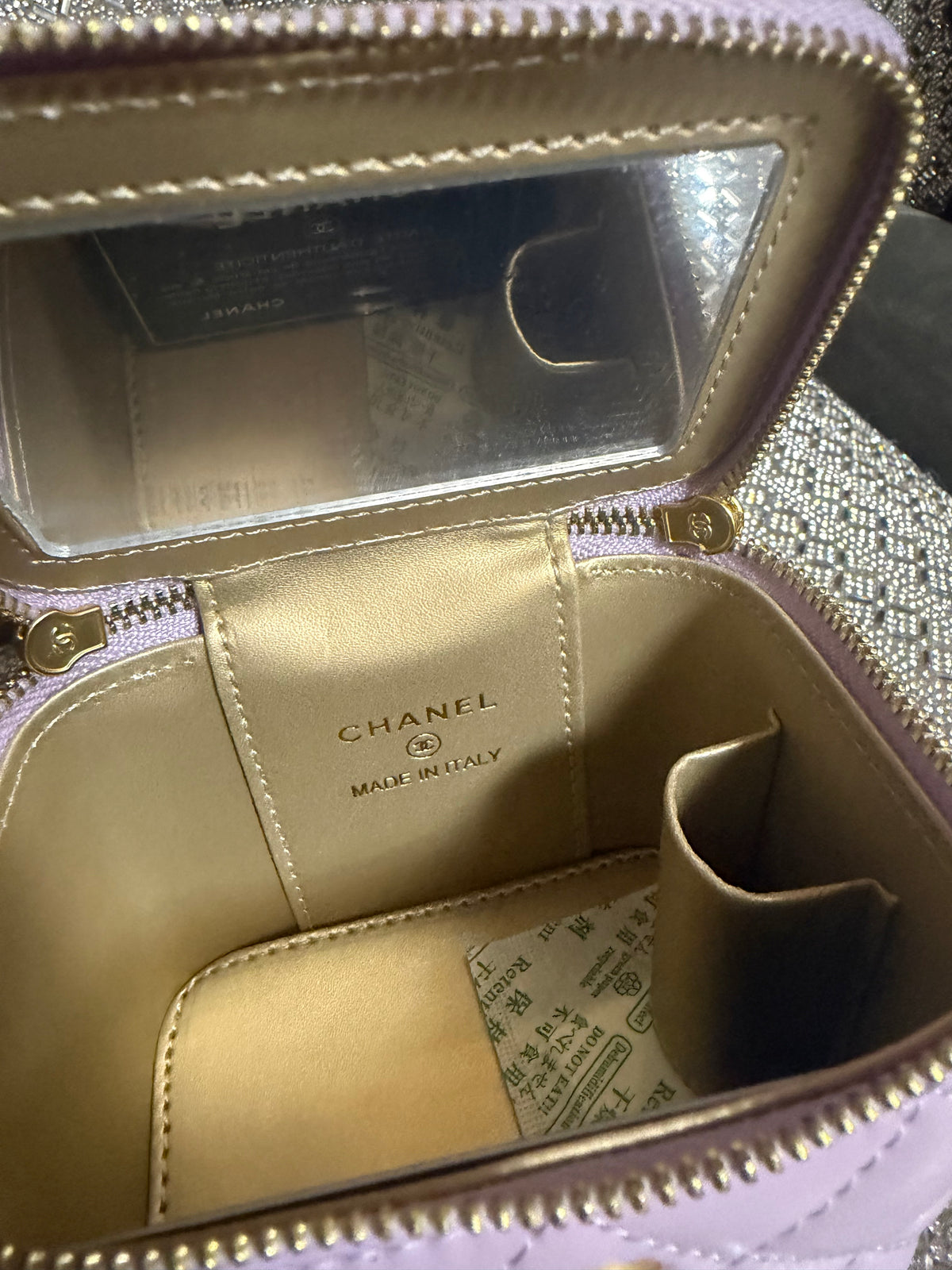 Lavender Cc mini vanity bag