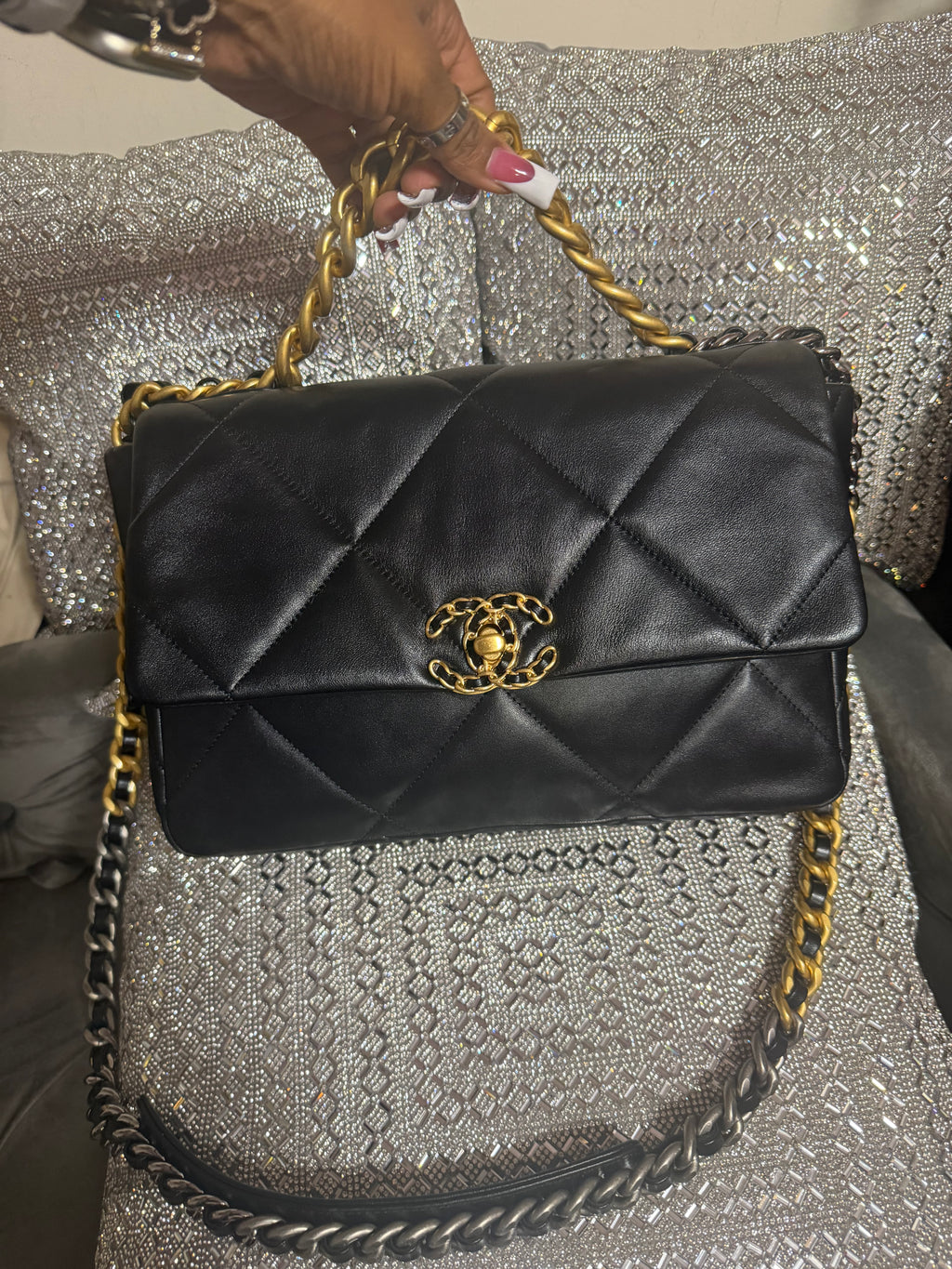 CC two toned strap bag